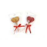 LEOPET BISCOTTO A CUORE SU STICK IN PELLE GREZZA