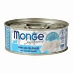 MONGE SUPREME STERILISED TONNO & CALAMARI 80 GR.