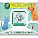 LEOPET SALVIETTE MUSCHIO BIANCO E CLOREXIDINA 40PZ