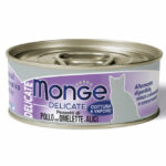 Monge gatto delicate al pollo omelette e alici da 80 gr in lattina
