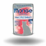 MONGE GATTO NATURAL TONNO CON POLLO E GAMBERI DA 80 GR IN BUSTA
