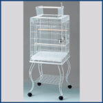 PAPPAGALLIERA CON CARRELLO -  COD 80901 - BIANCO