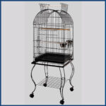 PAPPAGALLIERA CON CARRELLO - Cod.80902 - NERO