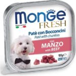 MONGE CANE FRESH AL MANZO DA 100 GR IN VASCHETTA