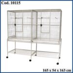 VOLIERA CON CARRELLO Cod.10115 WHITE