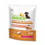 Natural Trainer - NO GLUTEN Crocchette con SALMONE e CEREALI INTEGRALI PUPPY&JUNIOR 800g