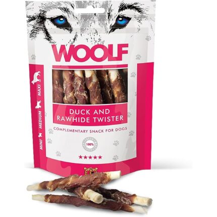 Woolf - Snack per Cani 100% naturale - ROTOLINO DI ANATRA CON PELLE GRIGLIATA 100g