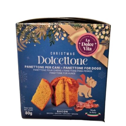 Panettone per cani al busto BACON 80g