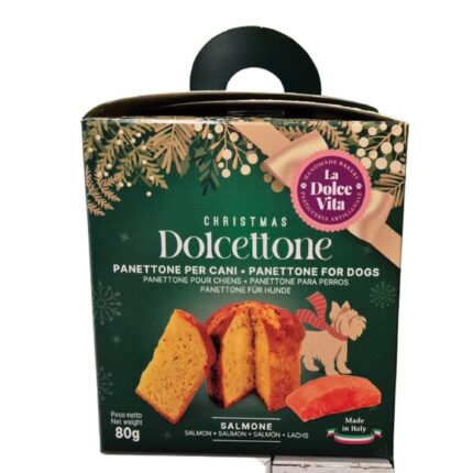 Panettone per cani al busto SALMONE 80g