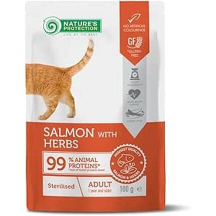 Nature's Protection Cat - STERILISED con salmone ed erbe Pouch 100 GR