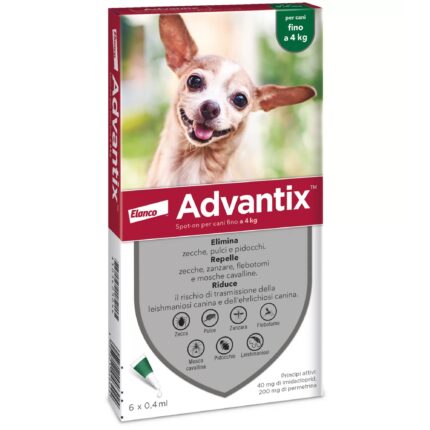 Advantix Spot On 6 pipetta per cani fino a 4 kg