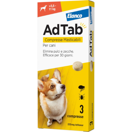 AdTab Compresse Masticabili per cani da 5,5 - 11 Kg - 3 compresse
