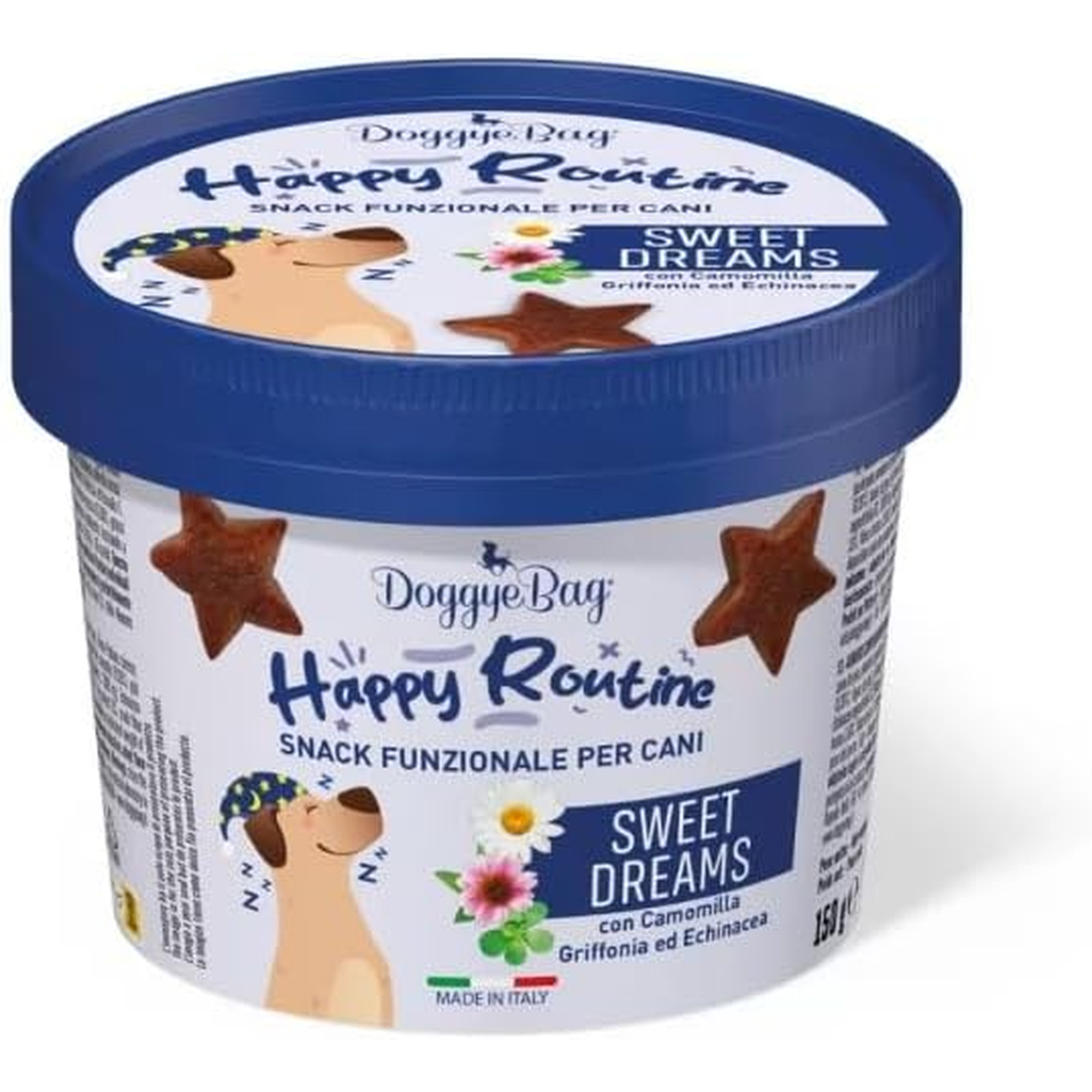 51v2yGXjMAL._AC_ DoggyeBag Happy Routine Snack Funzionale per Cani, Sweet Dreams 150g - immagine 1