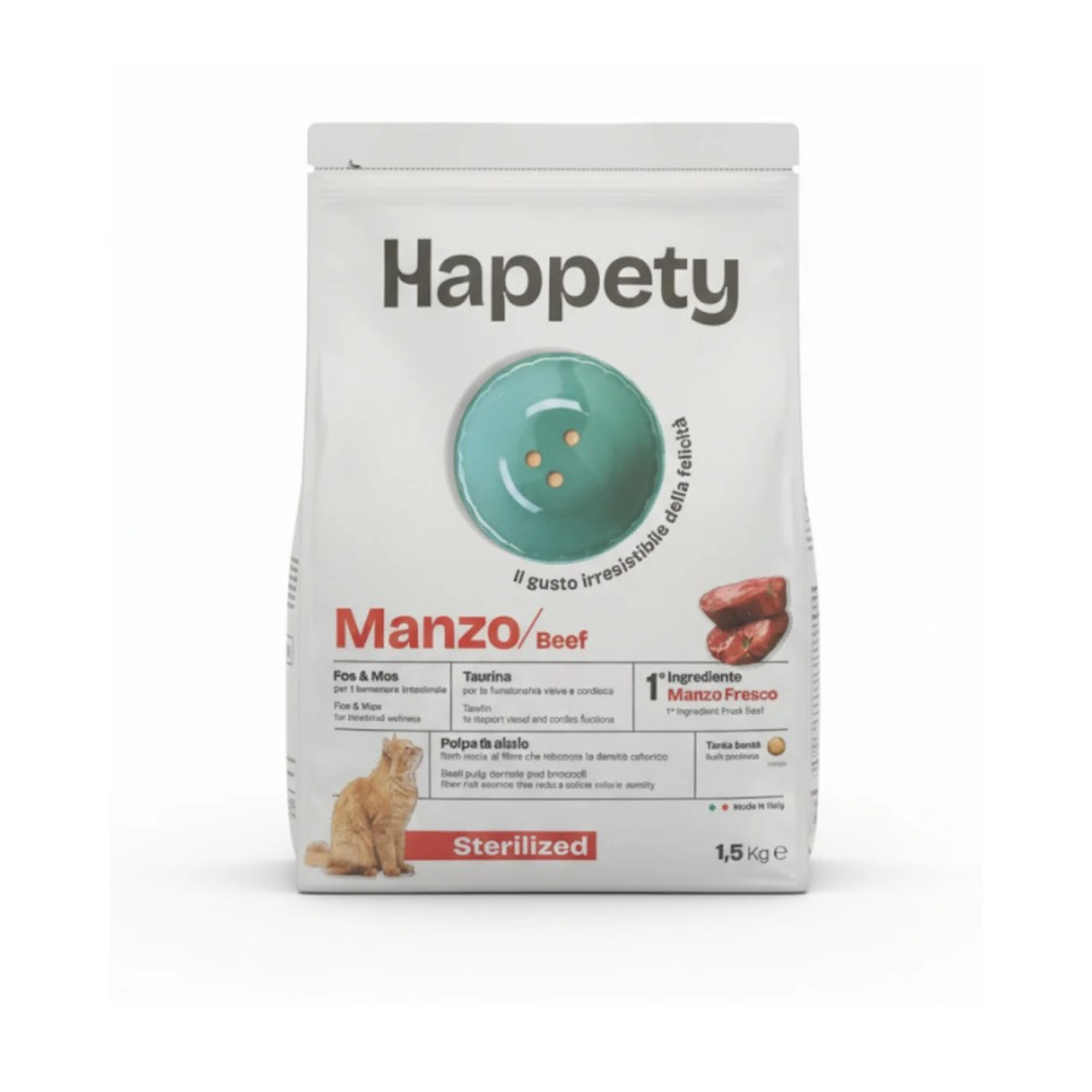 happety-manzo-6-kg-crocchette-per-gatti-sterilizzati Happety Crocchette Per Gatti Sterilizzati Manzo 6 Kg - immagine 1
