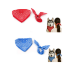 Twinlook - Set bandana per animali + accessorio per capelli (Rosso/Blu)